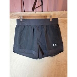Under Armour Womens Running Shorts Gray Loose Fit Mesh Trim Pockets Size Large